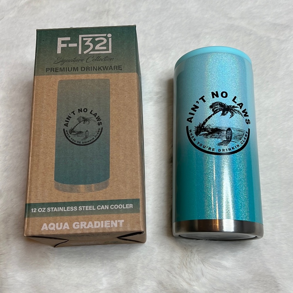 F-32 12oz Stainless Steel Premium Can Cooler - Aqua